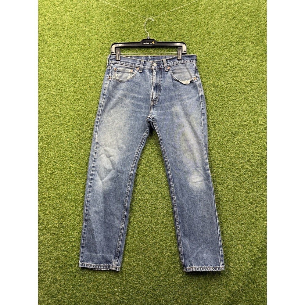 Levis 505 Jeans Mens 32x30 Blue Denim 100% Cotton Straight Leg Pants Medium Wash